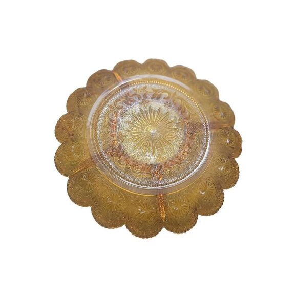 Brockway American Concord Amber Glass Serving Platter five sections and matching - Picture 5 of 10